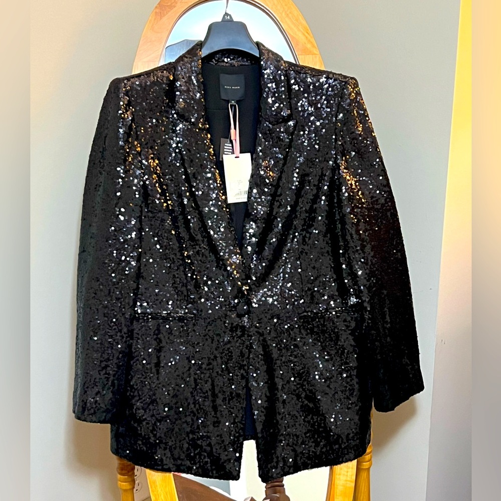 Alex Marie DILLARDS Black Sequin Blazer | Size 14 | NWT